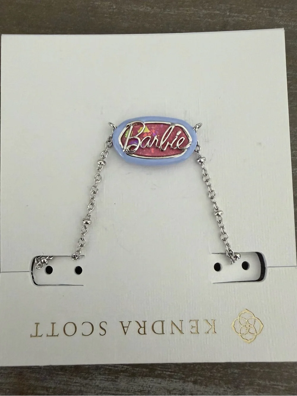 Barbie™ x Kendra Scott Silver Elisa Satellite Reversible Necklace NWT Rare